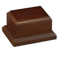 Solid Walnut Finish Wood Trophy Platform Base w/1 Hole (3"x3 3/4"x2")